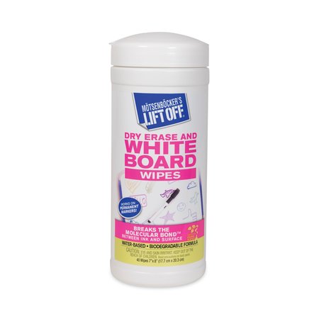 LIFT-OFF Dry Erase Cleaner Wipes, Cloth, 7 x 12, 40/Canister, PK6 427-03